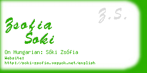 zsofia soki business card