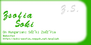 zsofia soki business card